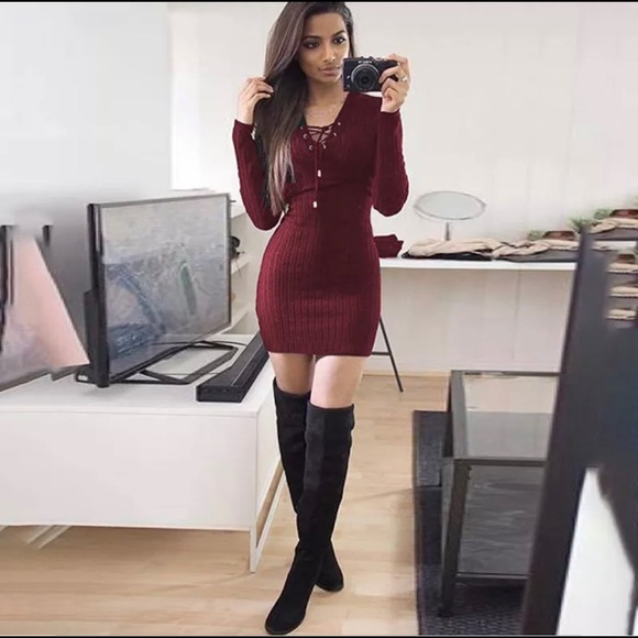 bodycon sweater mini dress